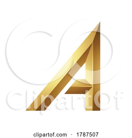 Golden Triangular Letter a on a White Background by cidepix