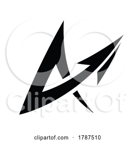 Spiky Arrow Shaped Black Letter a by cidepix