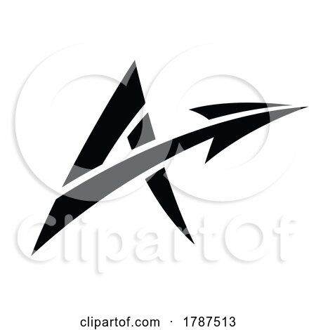 Spiky Black Letter a with a Diagonal Arrow by cidepix
