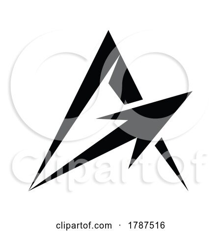Spiky Triangular Black Letter a and Arrow by cidepix