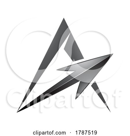 Spiky Triangular Letter a with a Black Arrow by cidepix