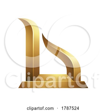 Golden Statuette-like Letter B Icon on a White Background by cidepix