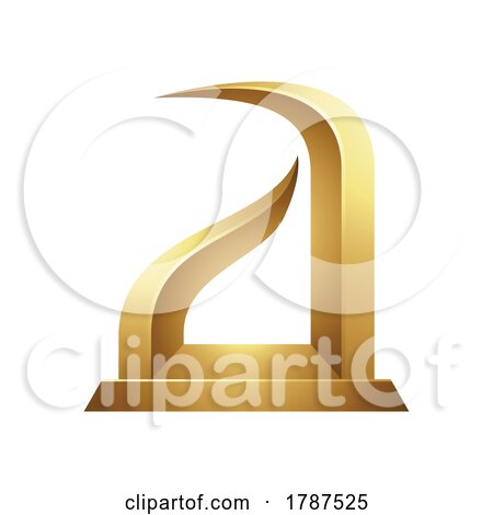 Golden Statuette-like Letter a Icon on a White Background by cidepix