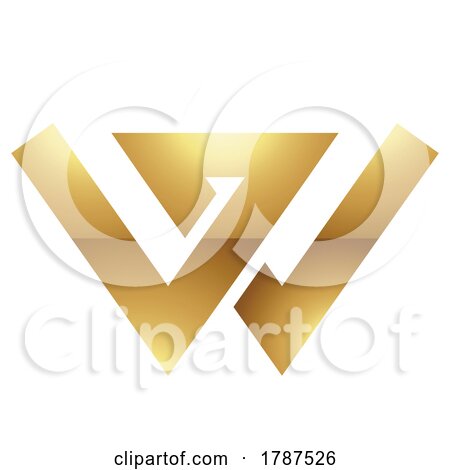 Golden Letter W Symbol on a White Background - Icon 7 by cidepix