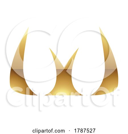 Golden Letter W Symbol on a White Background - Icon 8 by cidepix