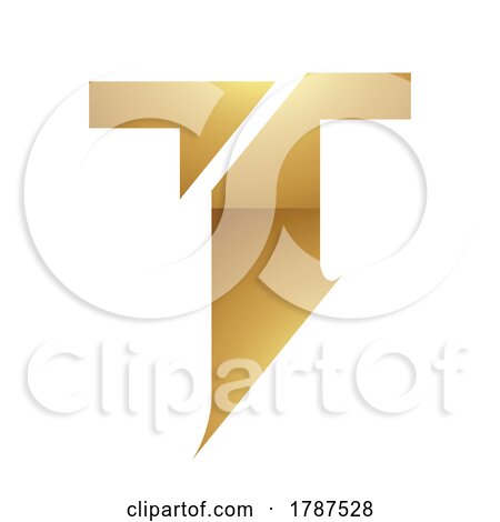 Golden Letter T Symbol on a White Background - Icon 9 by cidepix