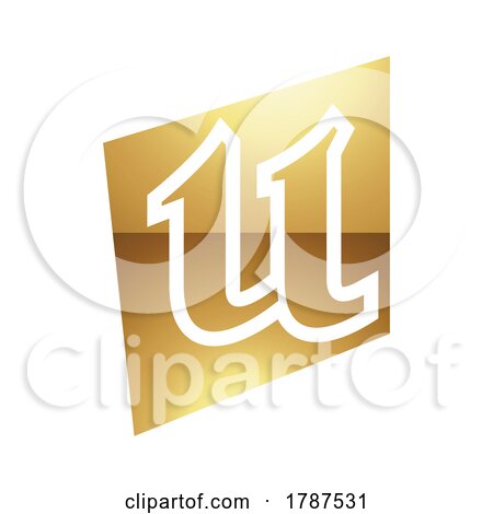 Golden Letter U Symbol on a White Background - Icon 2 by cidepix