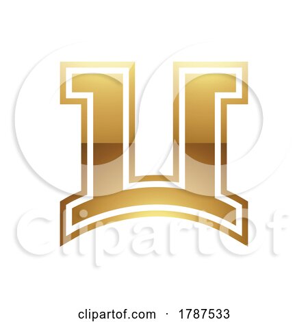 Golden Letter U Symbol on a White Background - Icon 4 by cidepix