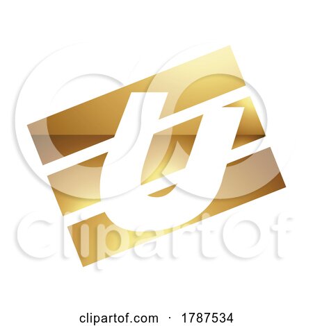 Golden Letter U Symbol on a White Background - Icon 5 by cidepix