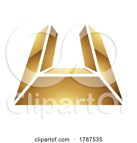 Golden Letter U Symbol on a White Background - Icon 6 by cidepix