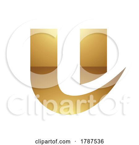 Golden Letter U Symbol on a White Background - Icon 7 by cidepix
