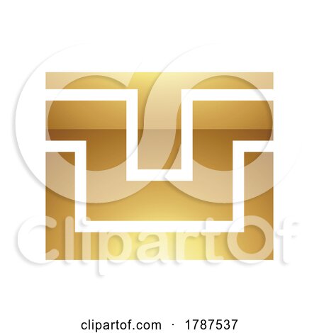 Golden Letter U Symbol on a White Background - Icon 8 by cidepix