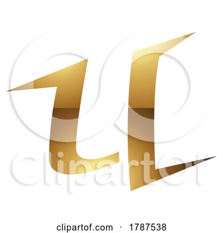 Golden Letter U Symbol on a White Background - Icon 9 by cidepix