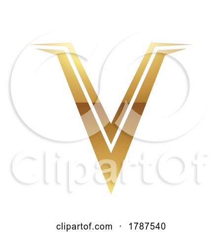 Golden Letter V Symbol on a White Background - Icon 2 by cidepix