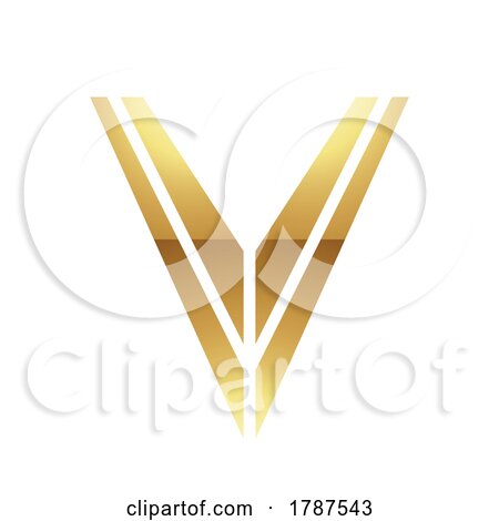 Golden Letter V Symbol on a White Background - Icon 5 by cidepix