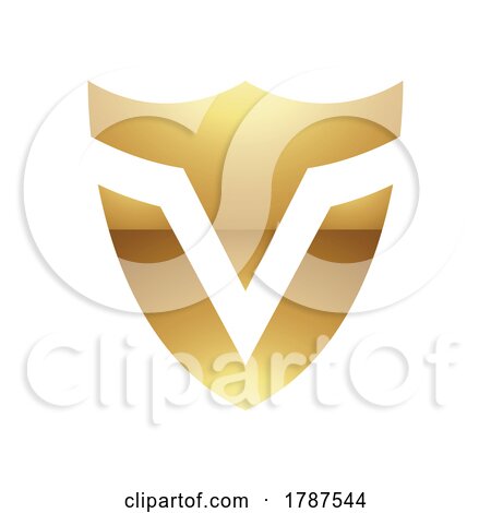 Golden Letter V Symbol on a White Background - Icon 6 by cidepix