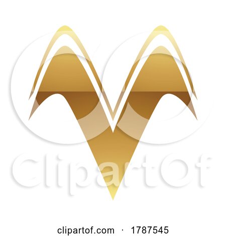 Golden Letter V Symbol on a White Background - Icon 7 by cidepix