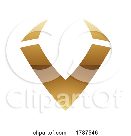 Golden Letter V Symbol on a White Background - Icon 8 by cidepix