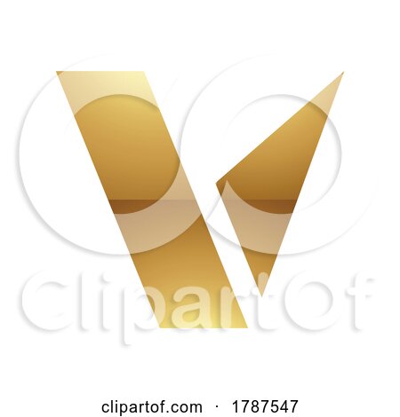 Golden Letter V Symbol on a White Background - Icon 9 by cidepix