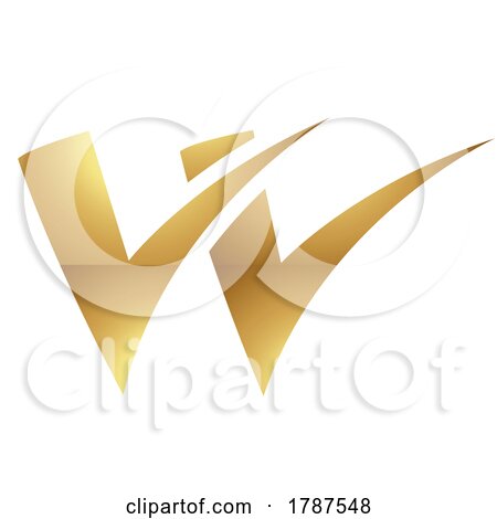 Golden Letter W Symbol on a White Background - Icon 1 by cidepix