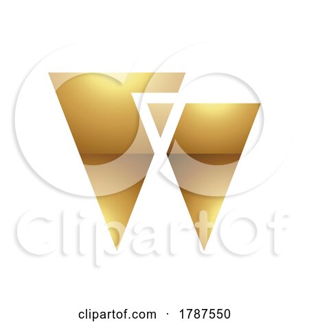 Golden Letter W Symbol on a White Background - Icon 3 by cidepix