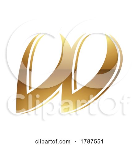Golden Letter W Symbol on a White Background - Icon 4 by cidepix