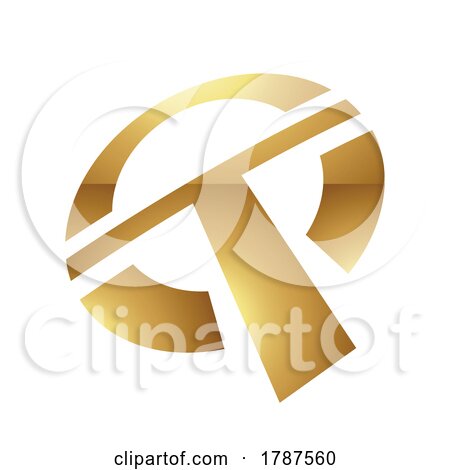Golden Letter T Symbol on a White Background - Icon 5 by cidepix