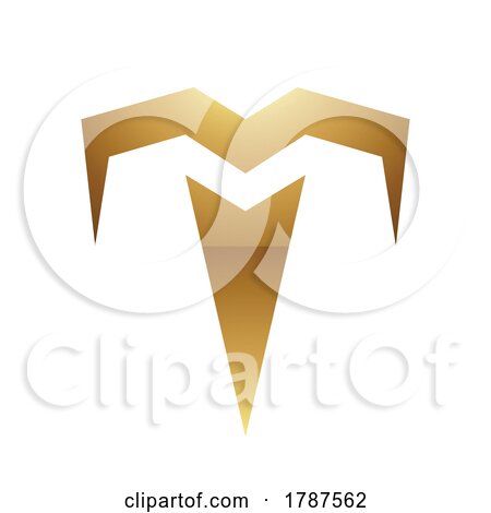 Golden Letter T Symbol on a White Background - Icon 7 by cidepix