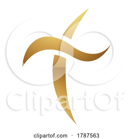 Golden Letter T Symbol on a White Background - Icon 8 by cidepix