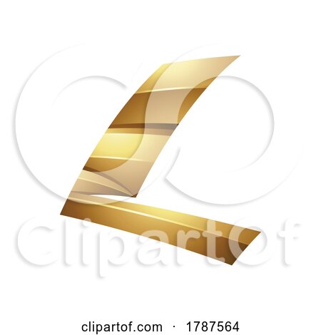 Golden Embossed Swooshing Letter L on a White Background by cidepix