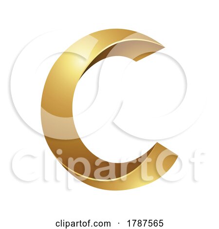 Golden Embossed Twisted Letter C on a White Background by cidepix