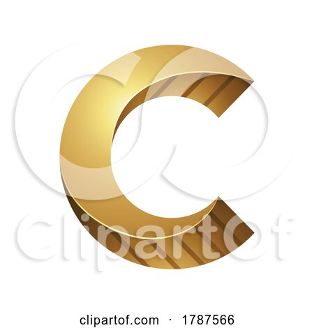 Golden Embossed Twisted Striped Letter C on a White Background by cidepix
