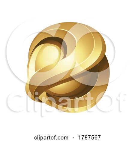 Golden Glossy 3d Sphere on a White Background by cidepix