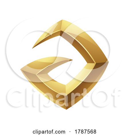 Golden Glossy 3d Spiky Letter a on a White Background by cidepix