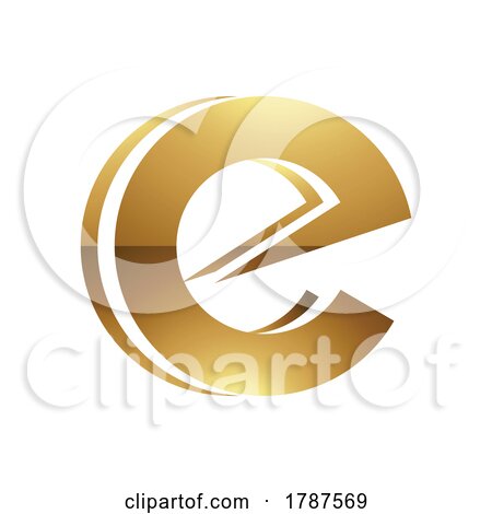Golden Letter E Symbol on a White Background - Icon 3 by cidepix