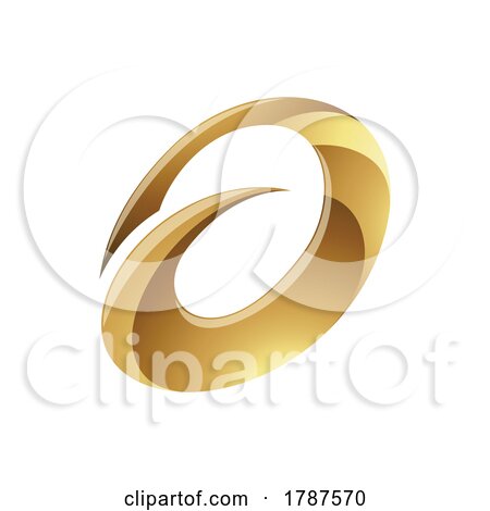 Golden Glossy Spiky Round Letter a Icon on a White Background by cidepix