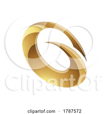 Golden Glossy Spiky Round Letter G Icon on a White Background by cidepix