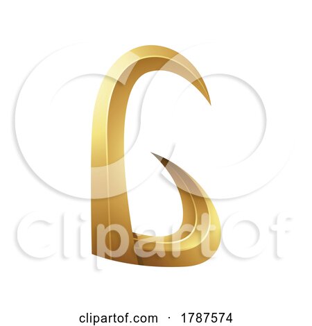 Golden Horn-like Letter G on a White Background by cidepix