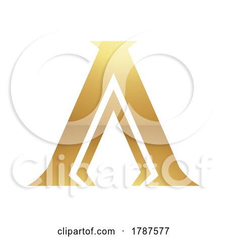 Golden Letter a Symbol on a White Background - Icon 2 by cidepix
