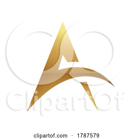 Golden Letter a Symbol on a White Background - Icon 4 by cidepix