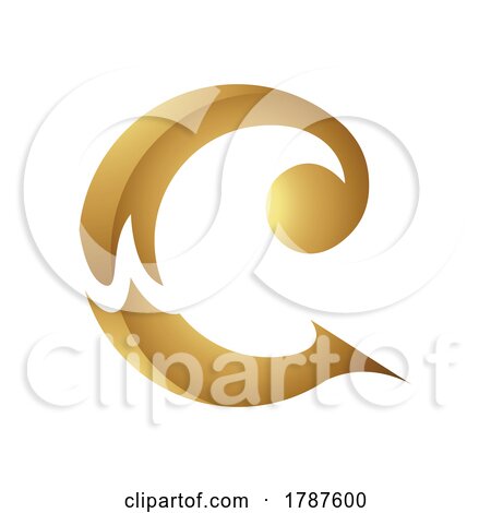 Golden Letter C Symbol on a White Background - Icon 7 by cidepix