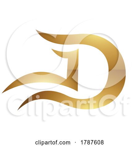 Golden Letter D Symbol on a White Background - Icon 6 by cidepix