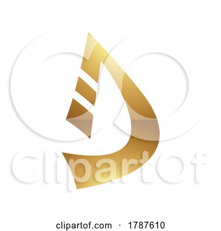 Golden Letter D Symbol on a White Background - Icon 8 by cidepix