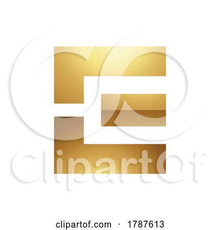 Golden Letter E Symbol on a White Background - Icon 1 by cidepix