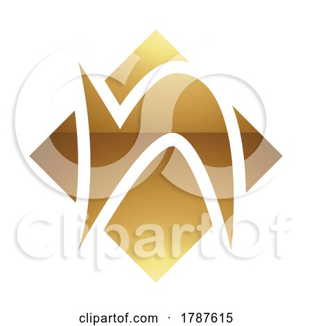 Golden Letter N Symbol on a White Background - Icon 4 by cidepix