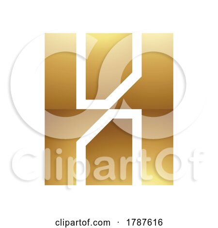 Golden Letter H Symbol on a White Background - Icon 7 by cidepix