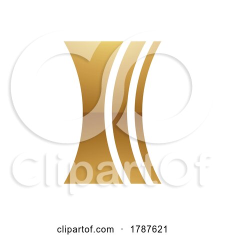 Golden Letter I Symbol on a White Background - Icon 3 by cidepix