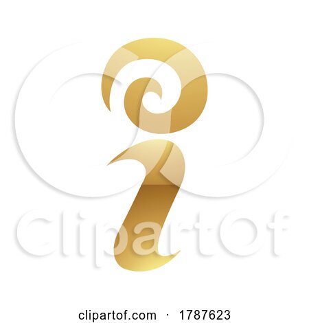 Golden Letter I Symbol on a White Background - Icon 5 by cidepix