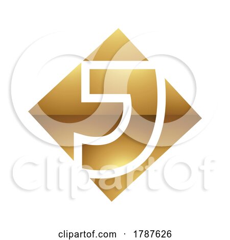 Golden Letter J Symbol on a White Background - Icon 8 by cidepix