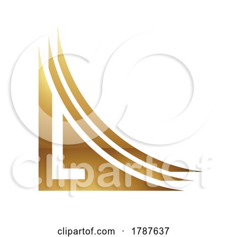 Golden Letter L Symbol on a White Background - Icon 1 by cidepix